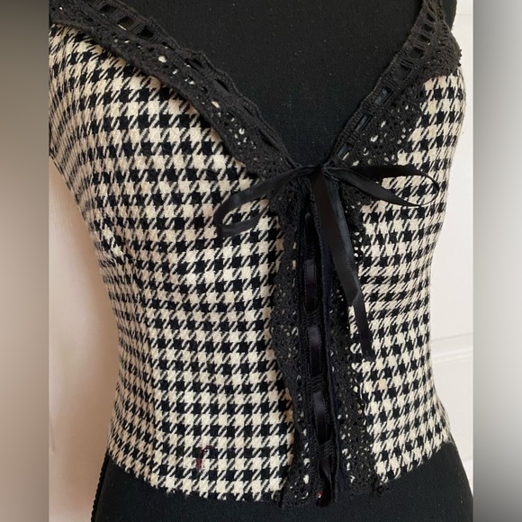 Vintage Tracy Feith Houndstooth Tank Top - Picture 6 of 10